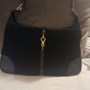 Gucci Black and Gold Accent Handbag